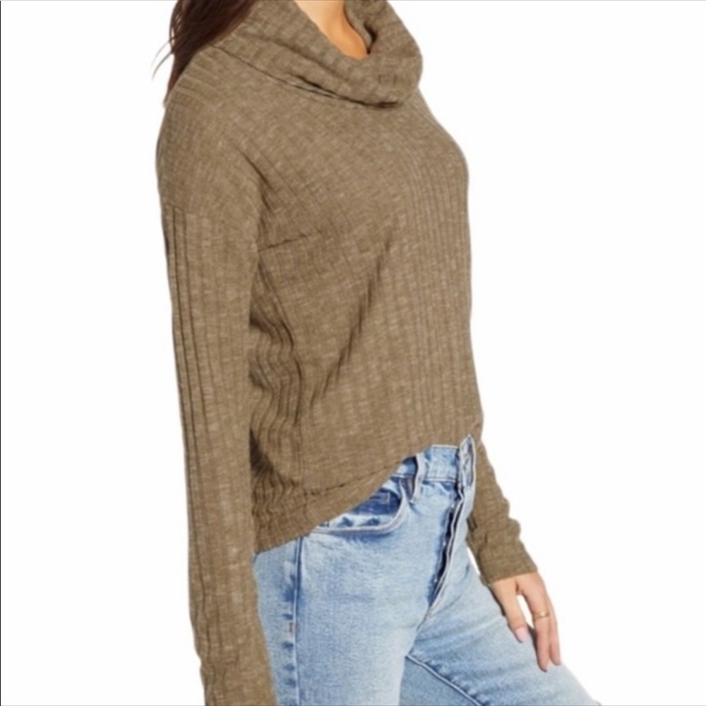 BP Ribbed Cowl Neck Sweater Top